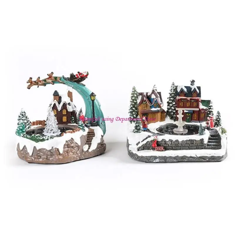 

Рождественская вращающаяся музыкальная шкатулка со светодиодным сиянием, функция разбрызгивания воды для украшения дома для