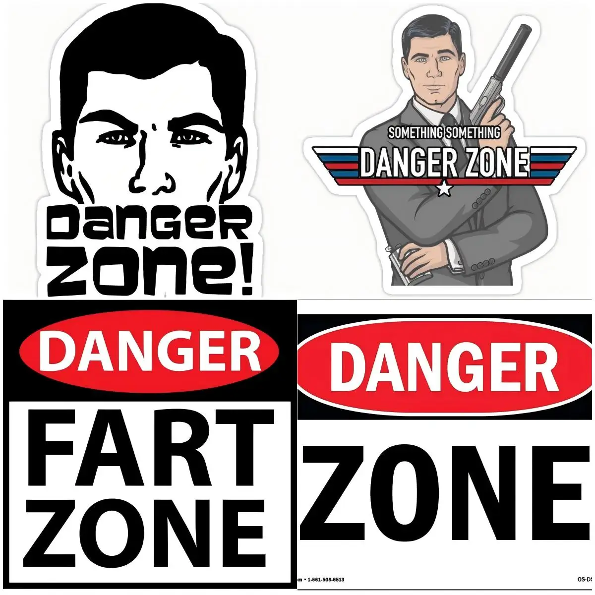 

Danger Zone Funny Car Stickers Sunscreen Vinyl Cartoon Decals VAN Camper Occlusion Scratch Car Accessories
