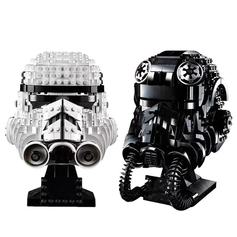 

New Galactic Empire Helmet Building Blocks Set -TIE Pilot & Stormtrooper Helmet Bricks Model Home decoration children toy gift