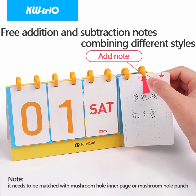 2022 Cute Desk Calendar Mushroom Hole DIY Creative Perpetual Calendar Desktop Time Reminder Days Countdown Schedule Planning