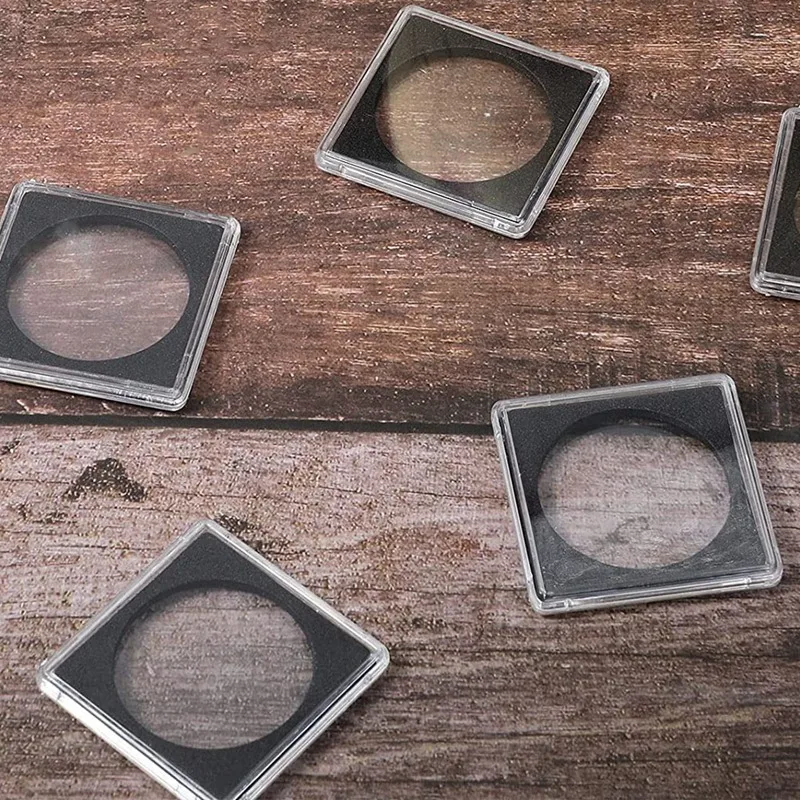 APPLIA-20 Pcs Silver Dollar Coin Holder, 2 X 2 Half Dollar Coin Holder Coin Capsule Coin Snap Plastic Coin Holder