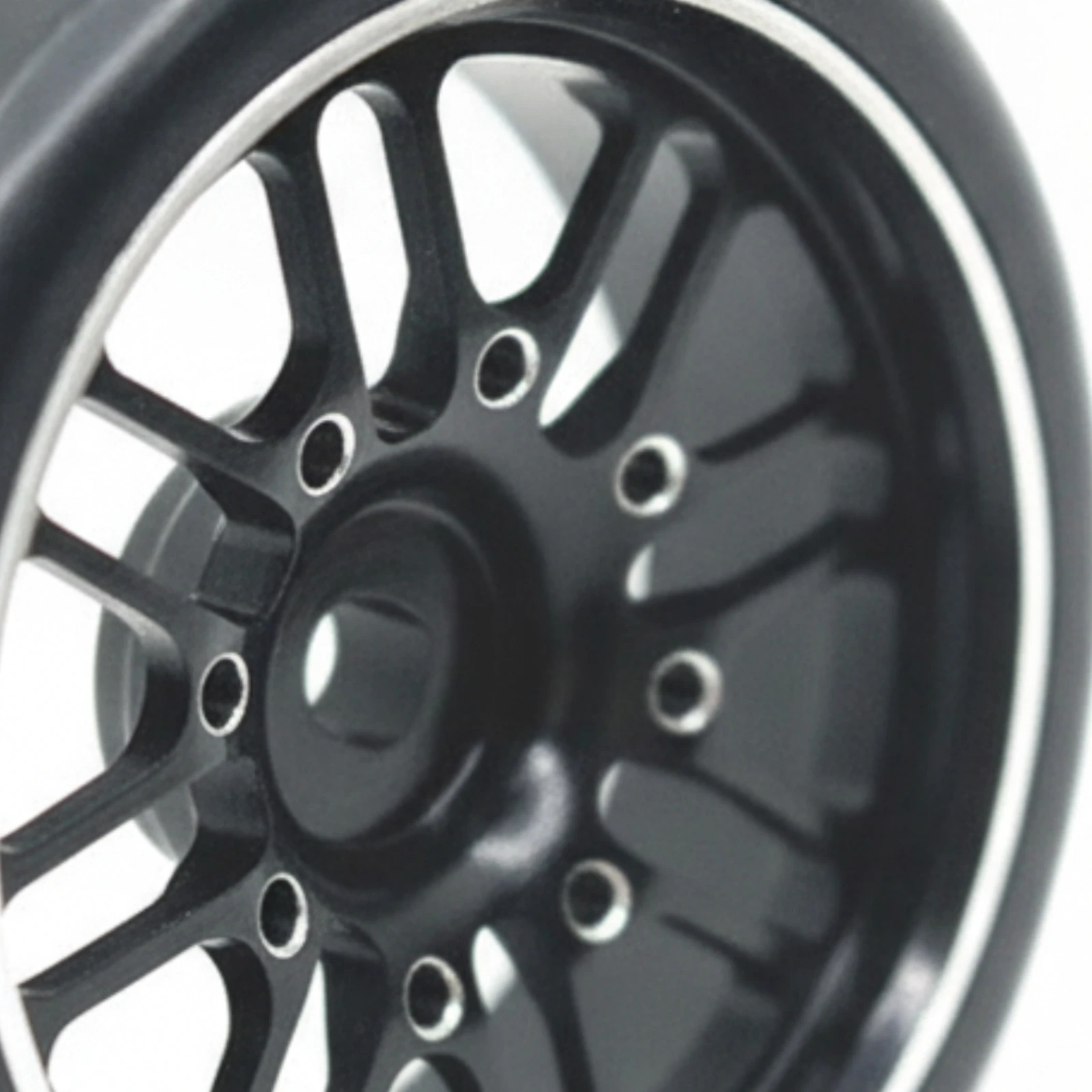 4 Pieces RC Car Wheel and Tire Assembly Slim-Profile RC Wheel with Rubber Tire Deep-Dish Realistic for Hobbyists, Drift Cars