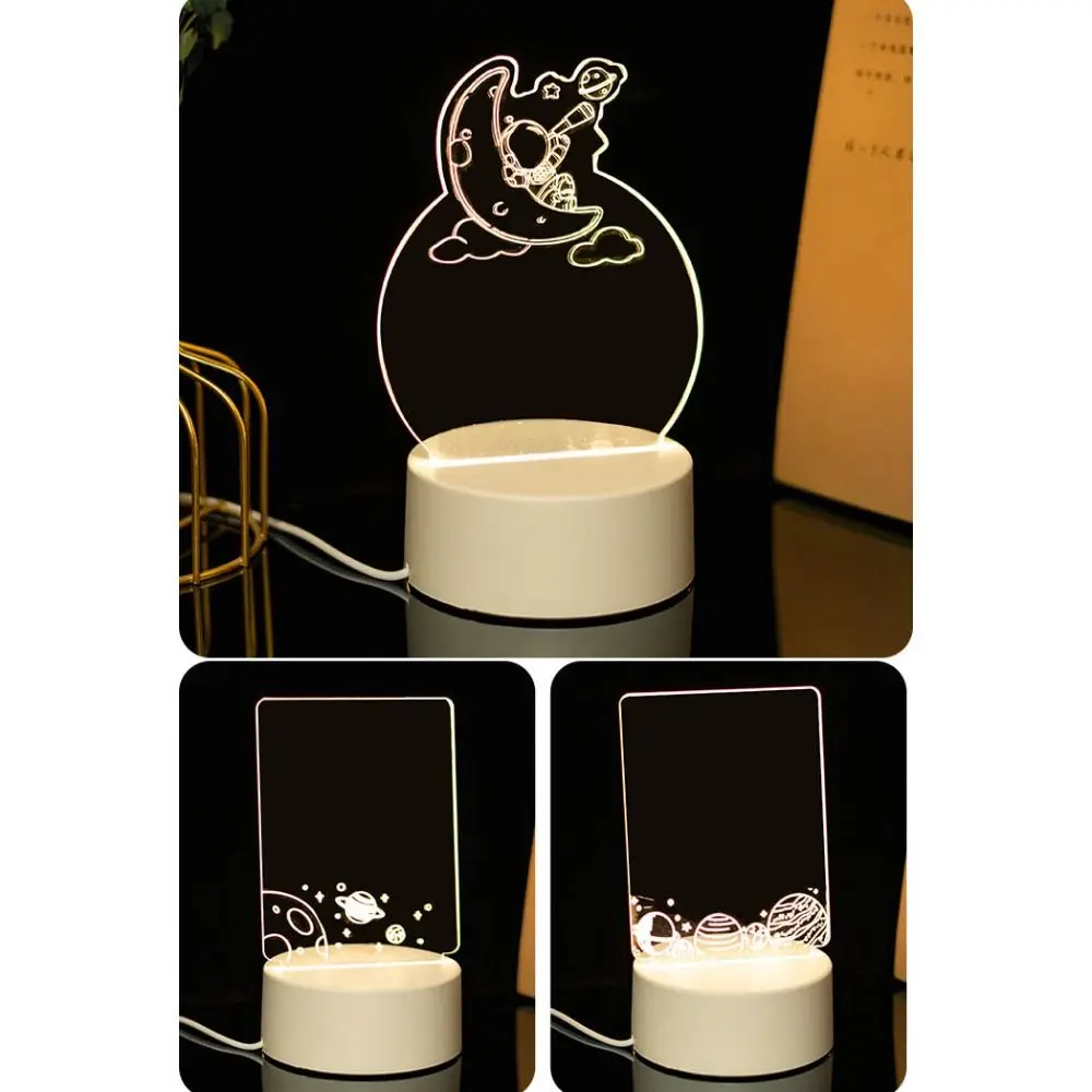 Acrylic USB Led Message Board Handwriting Writing Board Warm Light Light Night Light Decor.