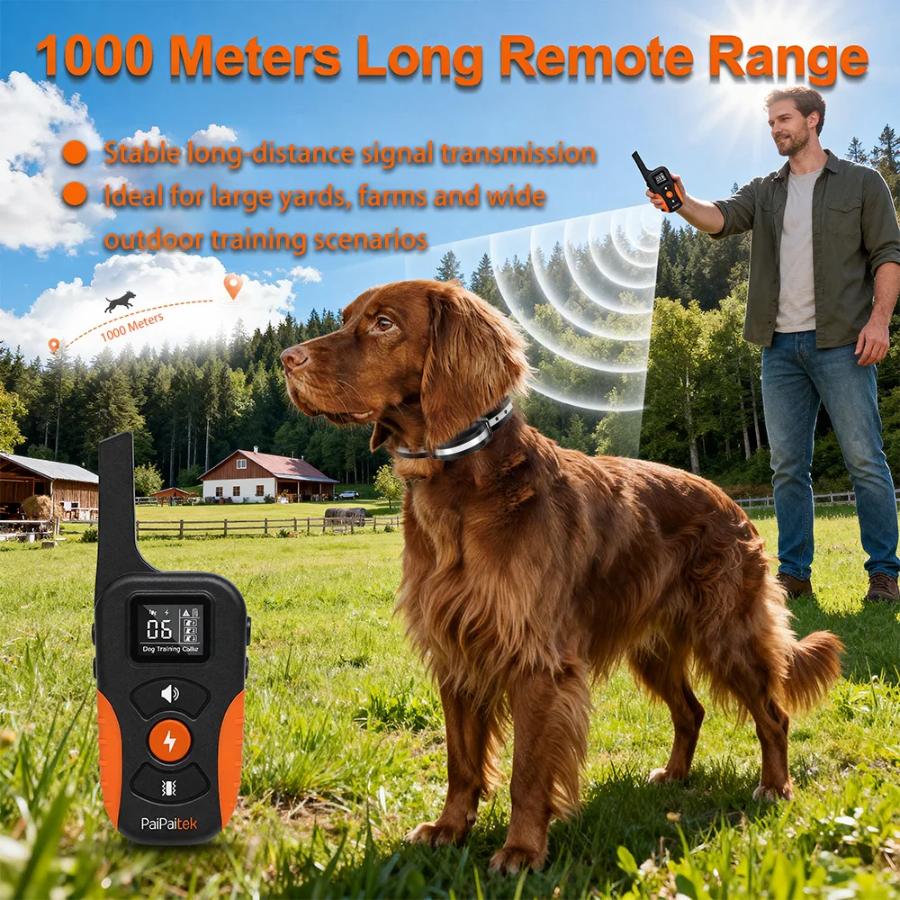 1000M対応、防水(IPX7)、環境に配慮したプラスチック - Dog Training Collar Remote 1000M Beep のレビューと価格