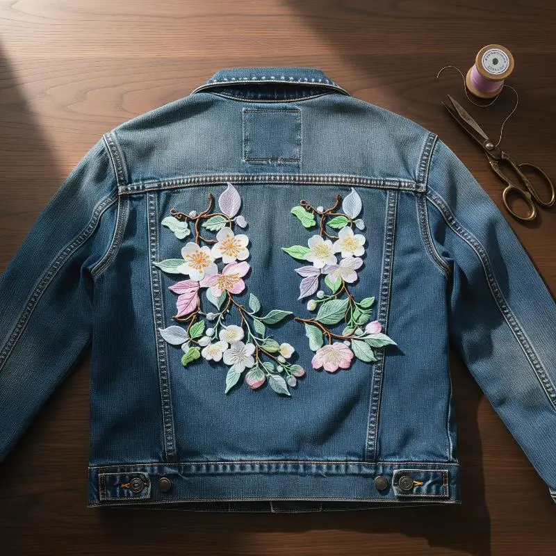 Blumen-Stickerei-Aufnäher, 1 Stück, zum Aufbügeln auf Kleidung, Taschen, elegante DIY-Applikation, Nähzubehör, Bastelzubehör