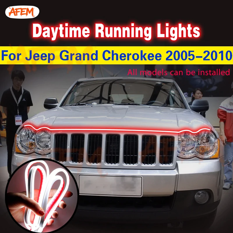

Car Engine Hood Guide Decorative Light Bar For Jeep Grand Cherokee 2005-2010 Led Car Hood Lights Strip Car Daytime Running Light