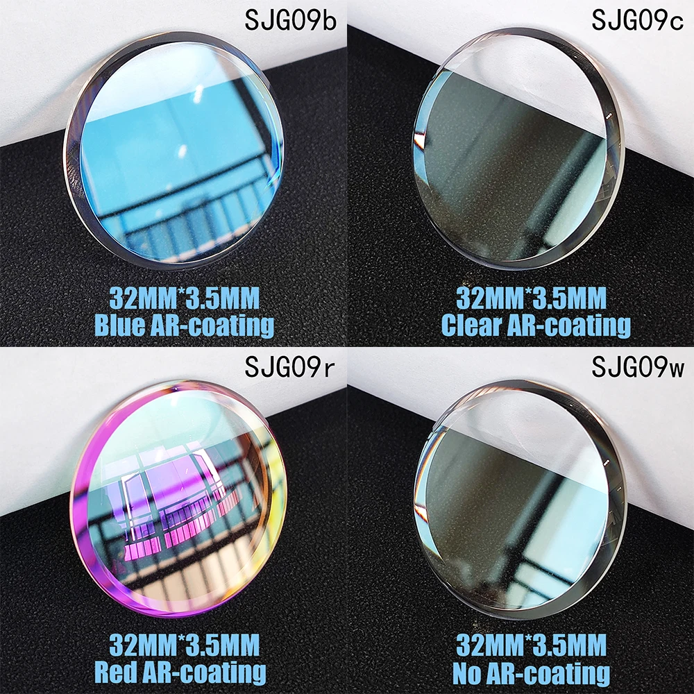 

32*3.5mm Double Dome Sapphire Crystal Watch Glass Blue/Red/Clear AR Coating For 6105 6106 6119 6306 6309 Mod Parts Replacement