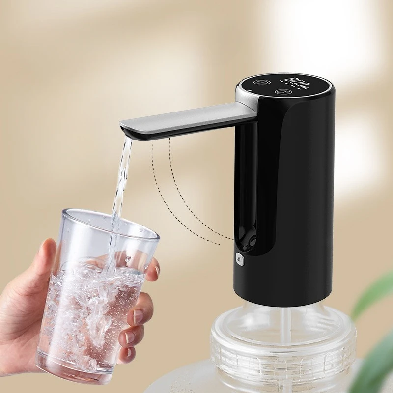 

Wireless Electric Water Pump USB-C Rechargeable Foldable Mineral Water Dispenser 3-Speed Touch Display Water Pressure Device
