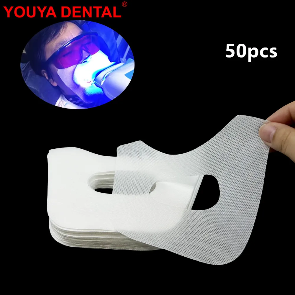 50pcs Disposable Mouth Saliva Pad Face Gauze Mask Dental Oral Cavity Cotton Cloth Towel Teeth Whitening Dentistry Consumables