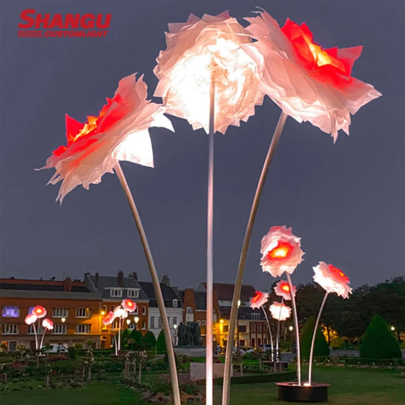 

Park Decorative Motif Lamp LED Giant Holiday Luminous Decorations Large Fower Landscape Lights Outdoor