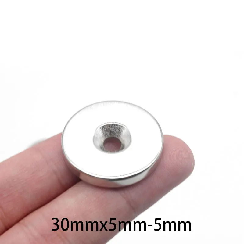 Disque magnétique rond en néodyme super injuste, aimant de bain en continu, trou de 30mm x 5mm, NdFeB N35, 30mm x 5mm, 1 à 20 pièces