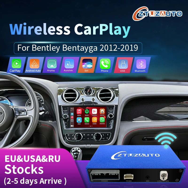 OEM Screen Upgrade Wireless CarPlay and Android Auto Smart Module for Bentley Bentayga 2012-2019 with Mirror Link AirPlay