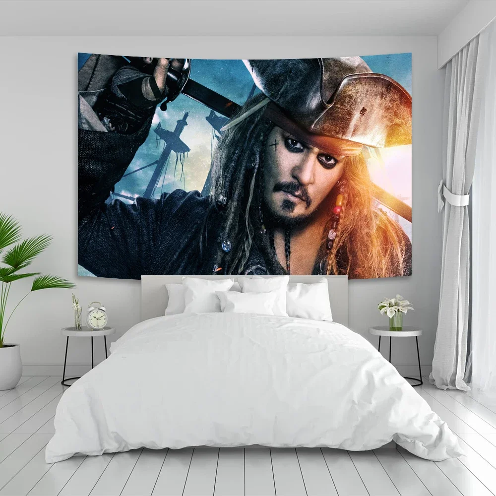 Classic Movie Pirates Of The Caribbeans Tapestry Flag Thriller Bohemia Wall Hanging Home Background Wall Cloth Hanging