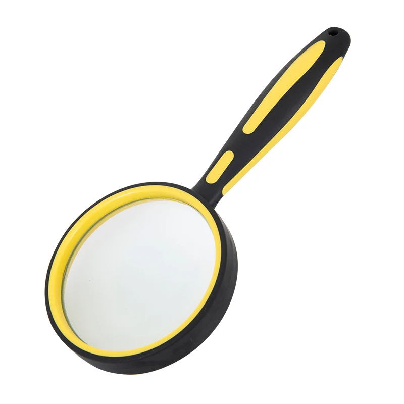 Lente d'ingrandimento portatile 10X di nuovo stile con manico in gomma bicolore e lente in vetro ad alta definizione - antigoccia, adatta per la scoperta