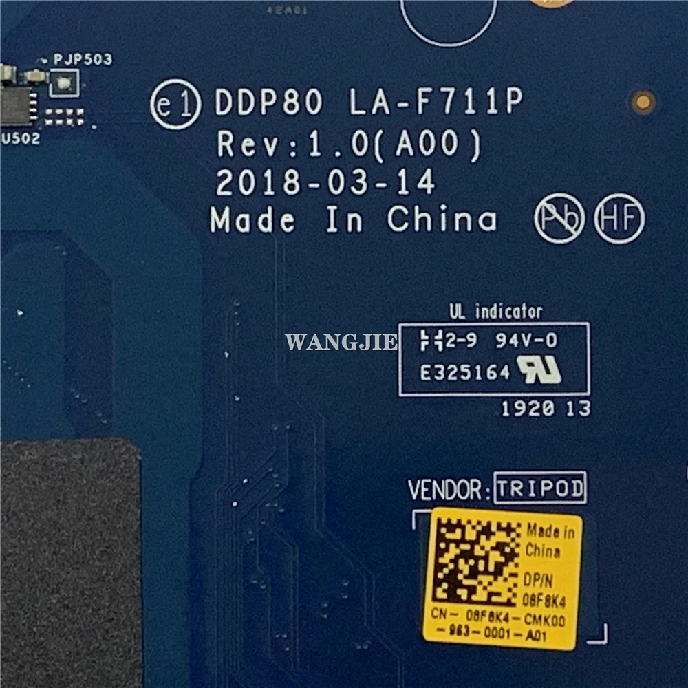 Imagem -06 - Placa-mãe do Portátil Recondicionado Ddp80 La-f711p para Dell Latitude 15 5591 3530 Cn08f8k4 08f8k4 Sr3z1 I58400h 100 Testado