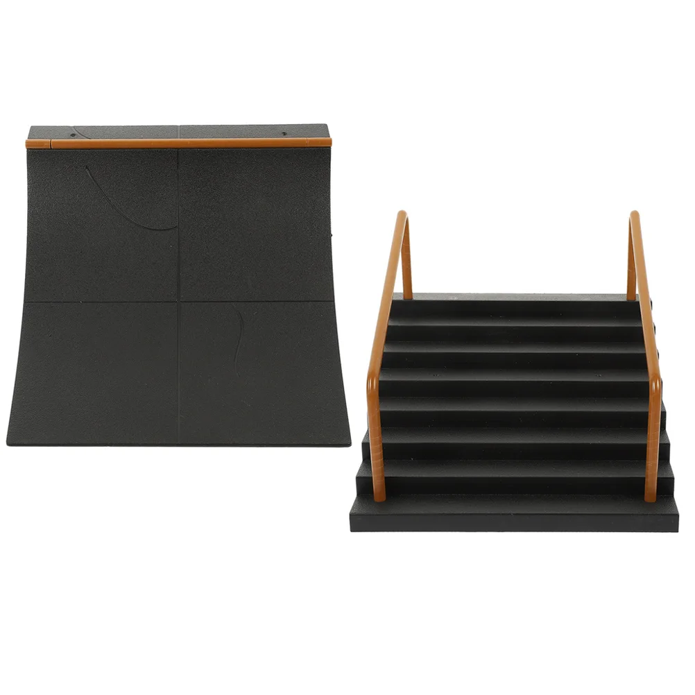2 stücke Finger Skateboard Rampe Kit Premium Kunststoff Mini Skate Park Hindernis Für Kinder Griffbrett Training Kind Sport Geschenk