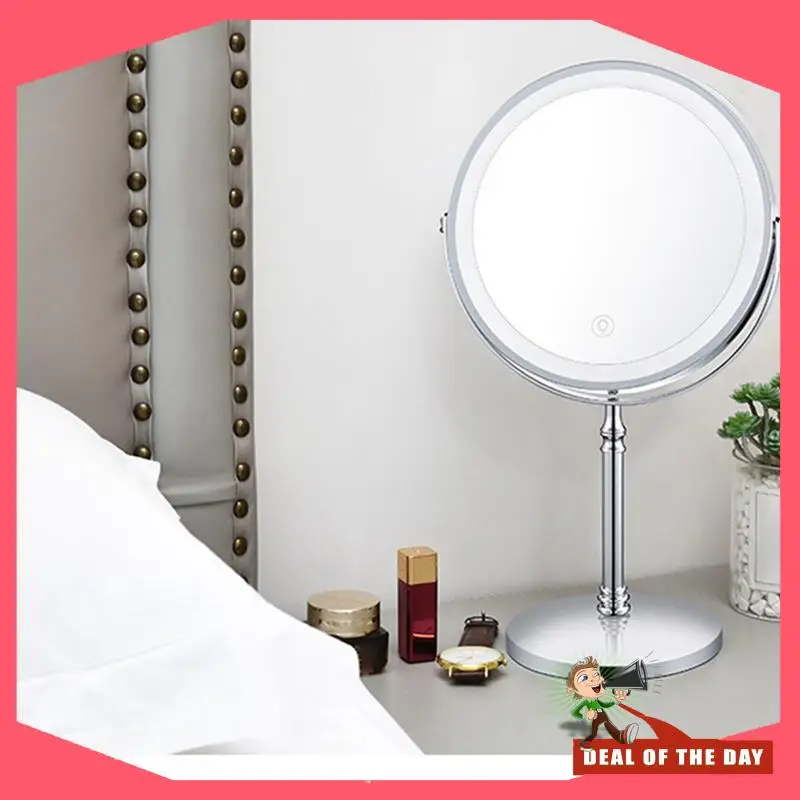 24-Hour Delivery 1Set 10X LED Mirror Magnification Cosmetic Mirror 2 Side Adjustable With 3 Colors C