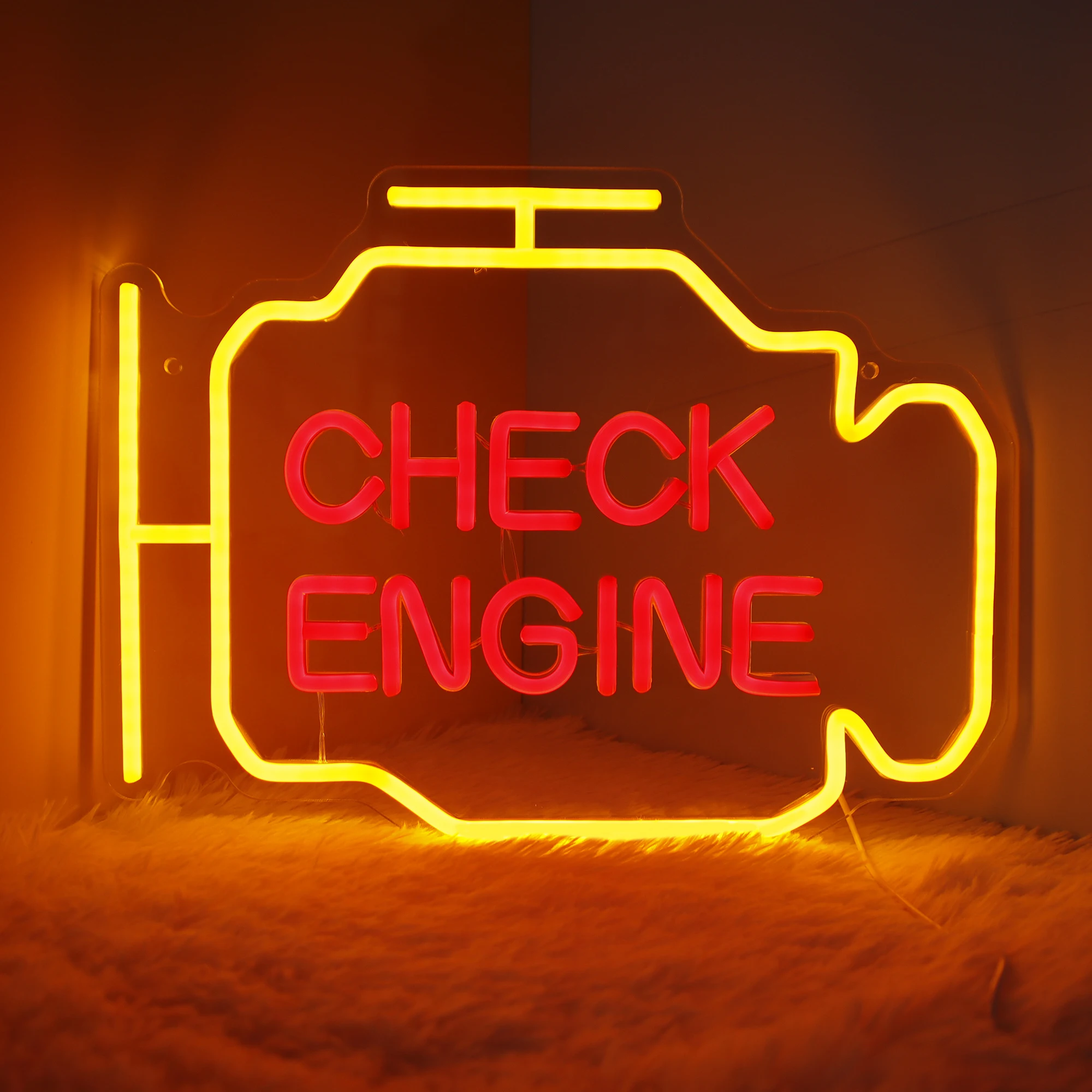 

Custom Car Check Engine Neon Sign Led Light Auto Room Garage Repair Shop Home USB Switch Bar Atmosphere ArtWall Decor Gift Lamp