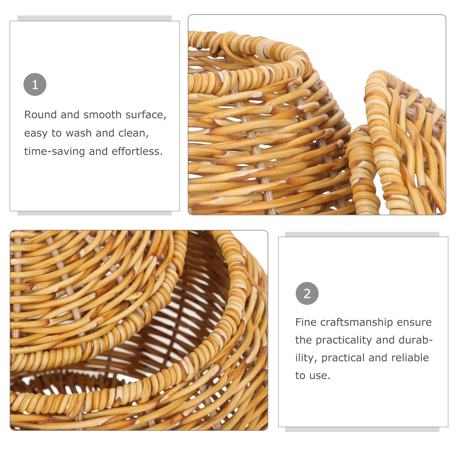 

Bamboo Storage Basket With Lid Multi-Function Woven Organizer For Fruit Egg Daily Use Household Storage Basket