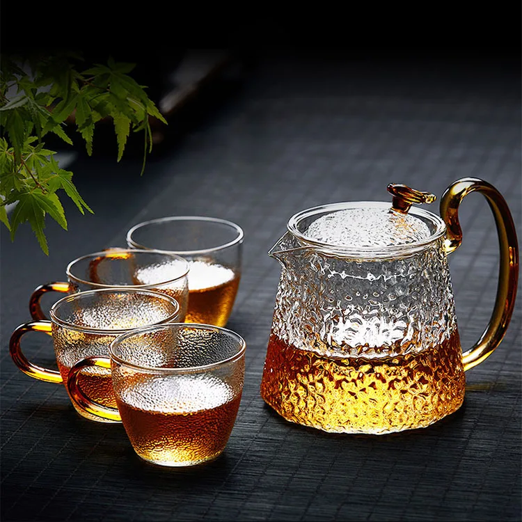 

Heat Resistant Glass Tea Pot, Chinese Teaware, Kung Fu Tea cup Puer Kettle, Coffee Glass Pot, Convenient Office TeaPot, 7Pcs Set