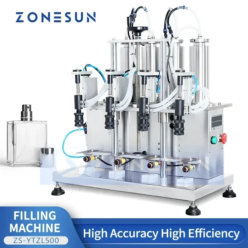 

ZONESUN Desktop Semi-Automatic Vacuum Liquid Water Bottle Perfume Filling Machine For Liquid Cosmetic ZS-YTZL500