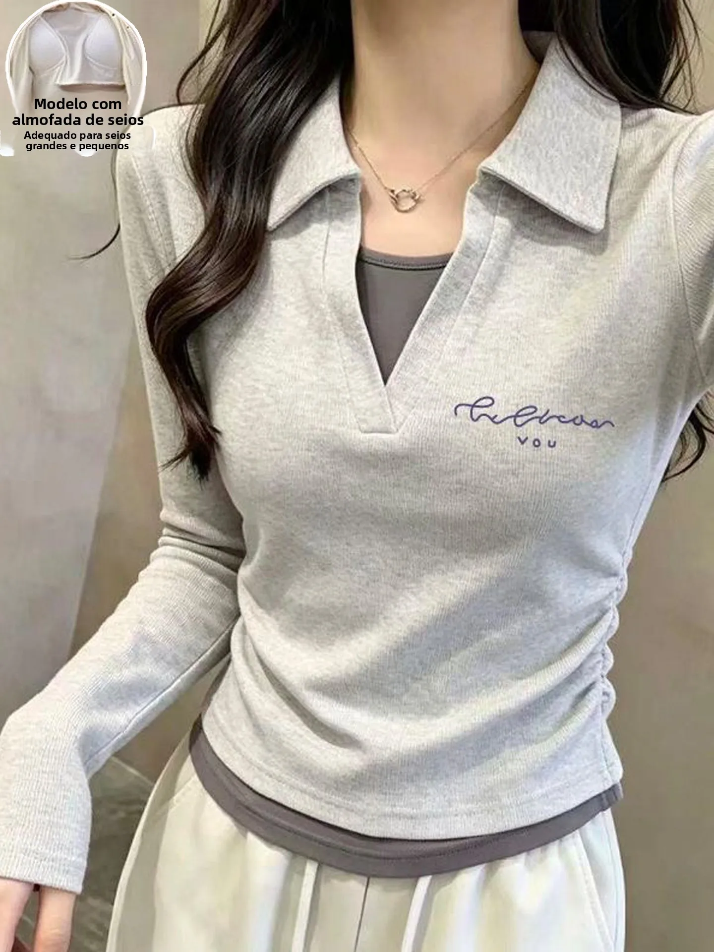 女性用寝間着-長袖-ポロネック-ホームウェア-スリムフィット-秋スタイル-胸パッド付き-ツーピース-シンプル-アウター