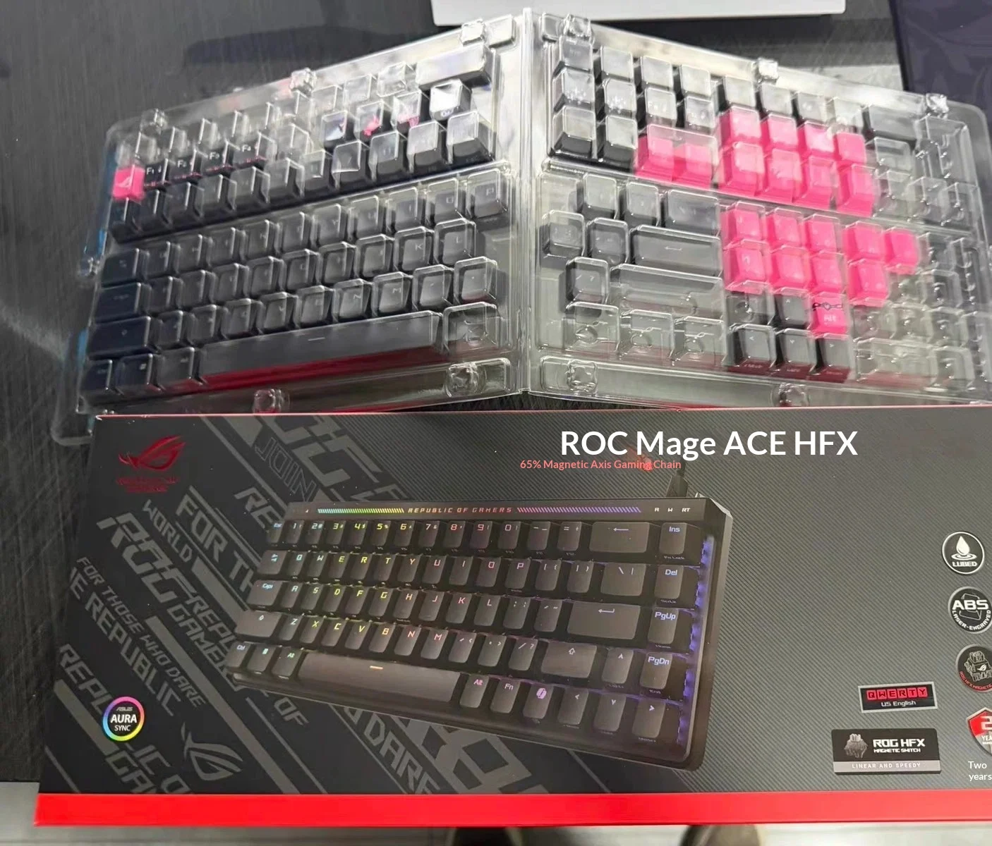 ROG Sakura Star Love Wired Magnetic Switch Mechanical Keyboard For Office E-Sports FPS Gaming For Men Women Desktop Laptop