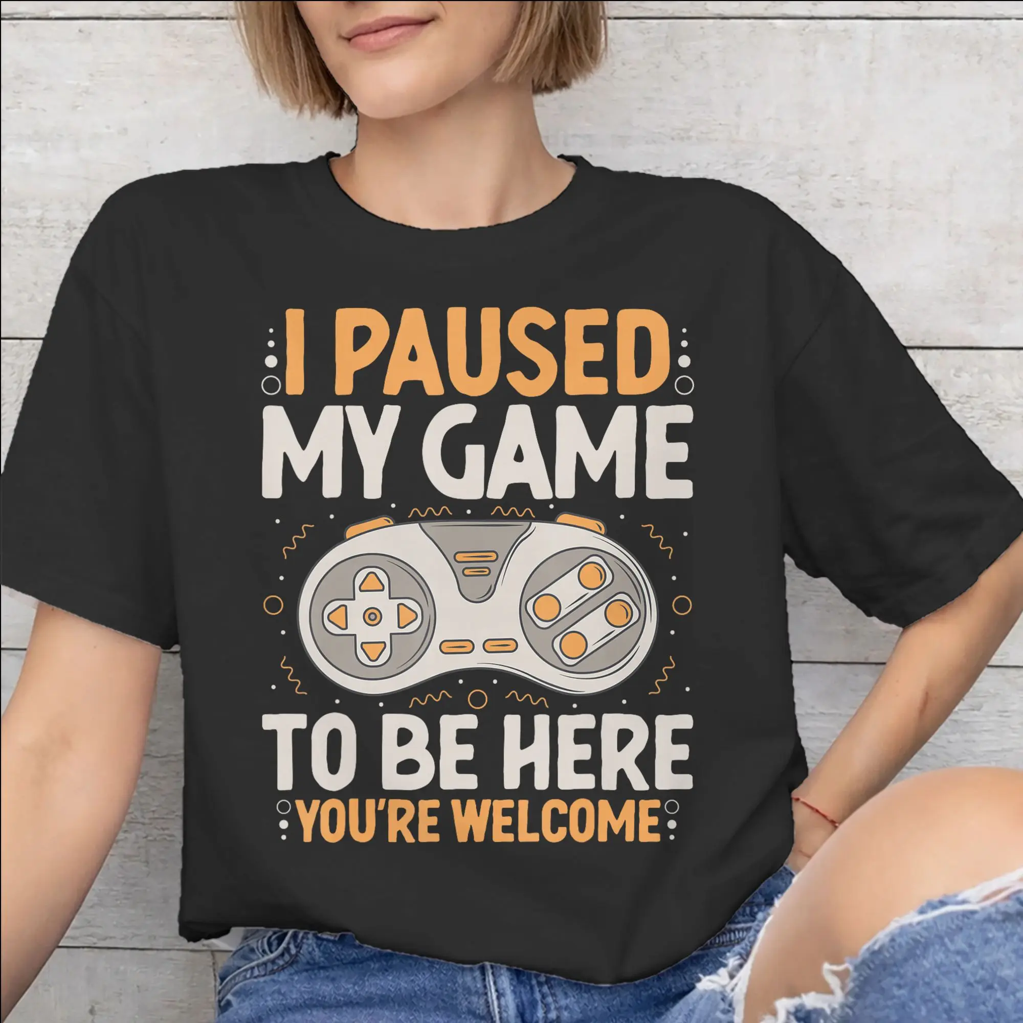 Summer I Paused My Game To Be Here T Shirt For Unisex  Cotton T-shirts Short Sleeve Clothes