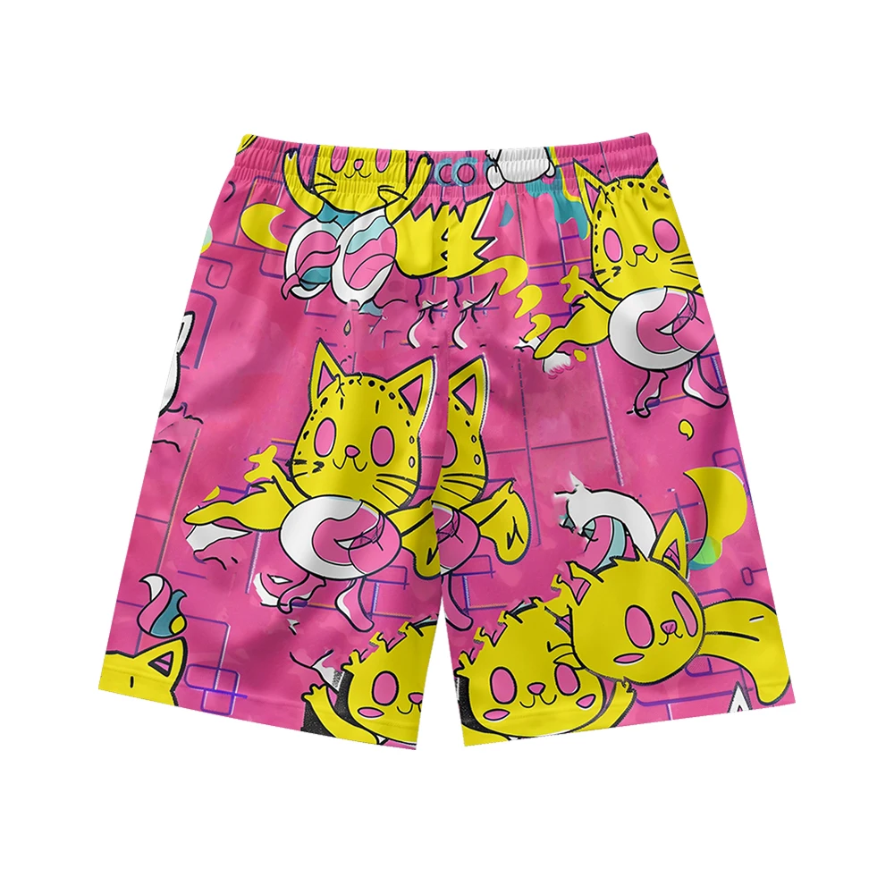 Graffiti art pattern, suitable for daily wear, casual trend, summer men's drawstring beach sports shorts