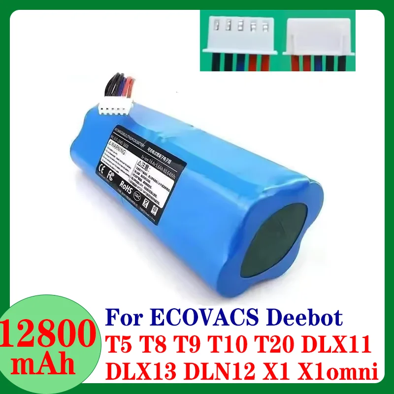 2025 12800mAh Battery Replacement For ecovacs T5 T8 T9 T10 T20 DLX11 DLX13 DLN12 X1 X1omni X1 Deebot Ozmo Sweeping robot battery