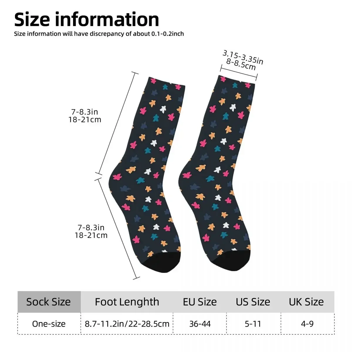 Dark Meeple Pattern Socks Harajuku Sweat Absorbing Stockings All Season Long Socks Accessories for Man's Woman's Gifts