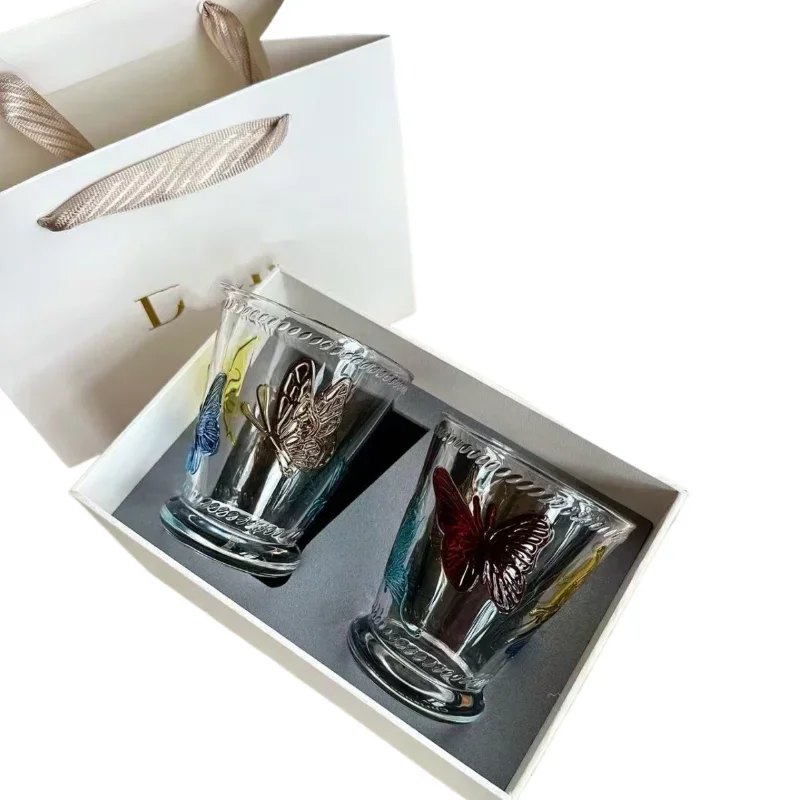 

Painted relief crystal cup Beverage cup Coffee cup Household hot and cold water