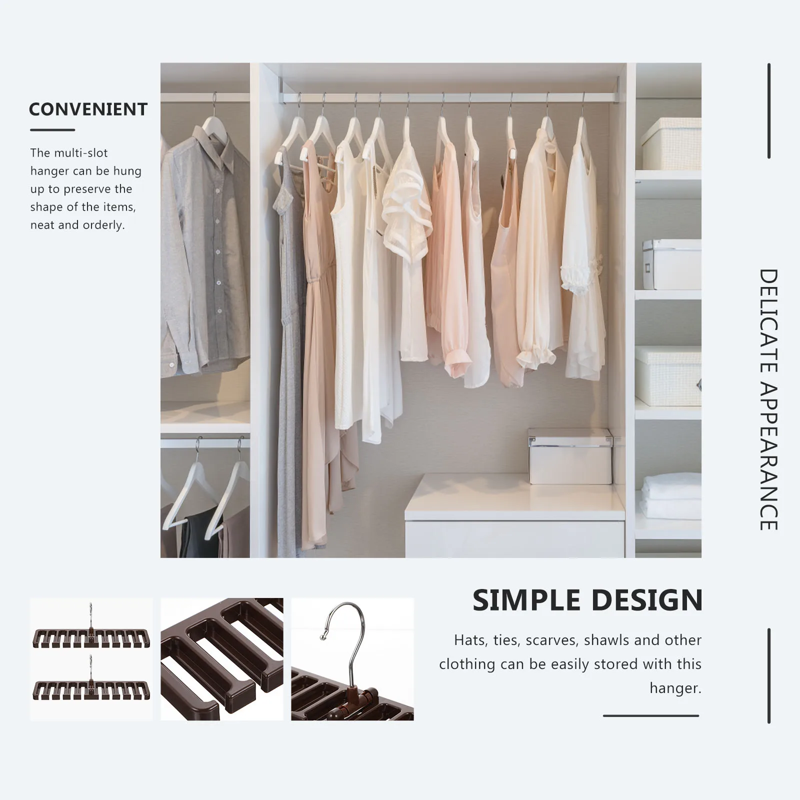 

2pcs Belt Hangers Multi-Function Scarf Tie Organizer Closet Storage Rack Plastic Space-Saving Hat Hanger For Bedroom