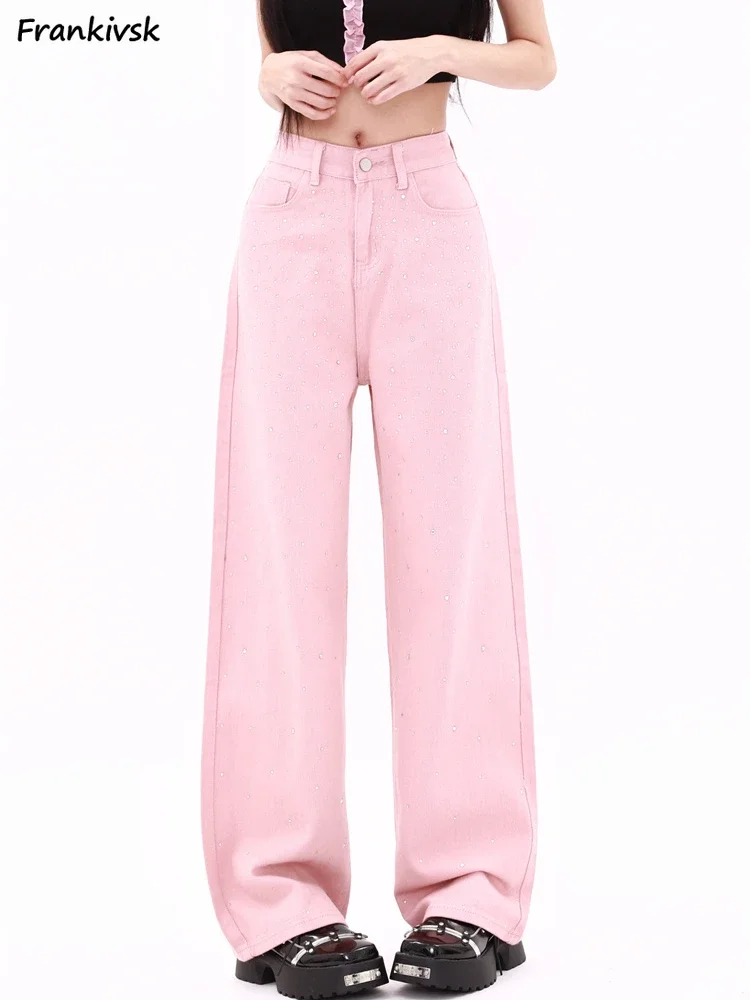 

Jeans Women Design Fashion Tender Youthful Streetwear Straight Trousers Denim Loose Holiday Full Length Cozy Chic Korean Style