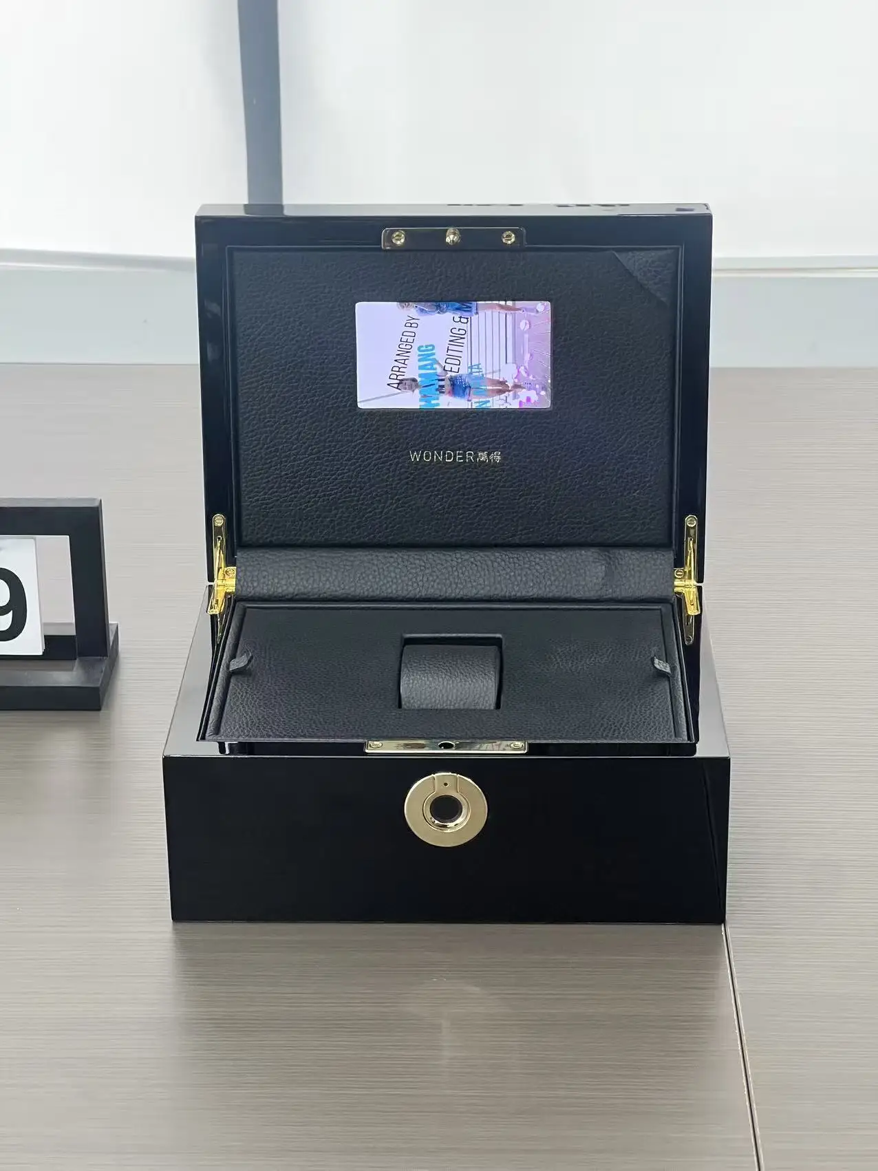 Premium Black Wood Watch Box-Protective Lockable Design for Safe Keeping Customized by Manufacturer for Home & Travel