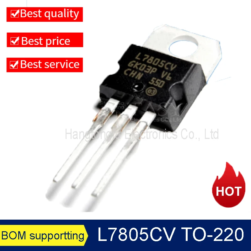 50PCS/LOT L7805CV 7805 TO-220  1.5A 5V Three-terminal Voltage Stabilizer DIP NEW