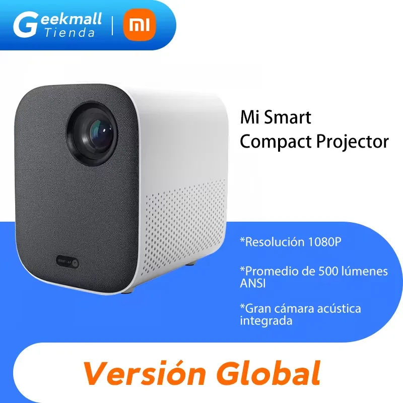 Globalna wersja Mi Smart Compact Projector 1080P Kino domowe Dolby Audio 500 ANSI AI Automatyczne unikanie przeszkód Obsługa ostrości