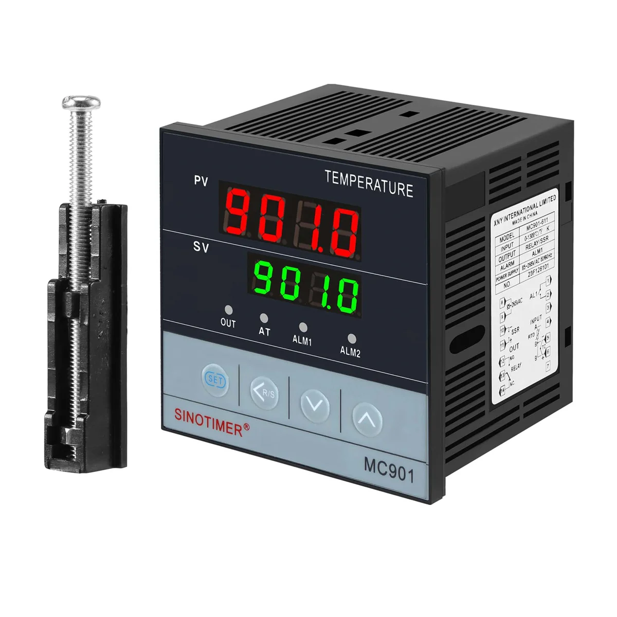 SINOTIMER MC901 Digital Waterproof PID Temperature Controller K Type PT100 Sensor Input Relay SSR Output