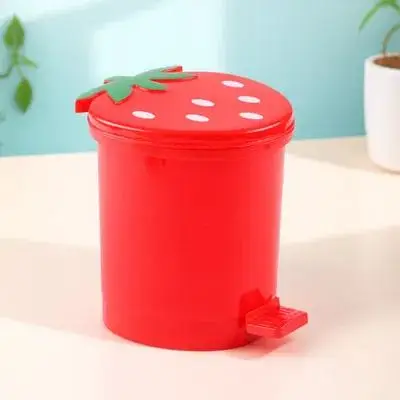 سطح المكتب سلة المهملات سلة المهملات الصغيرة مع غطاء مادة البولي بروبيلين الصحافة نوع حاوية ورق النفايات للمنزل مكتب عنبر #6