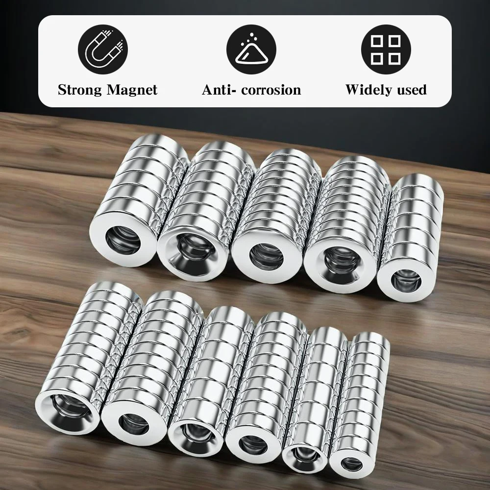 Powerful with holes Neodymium Magnet N35 NdfeB Permanent Magnetic imanes Round Super Strong Fridge Magnets DIY  12x3-3mm 10x3-3