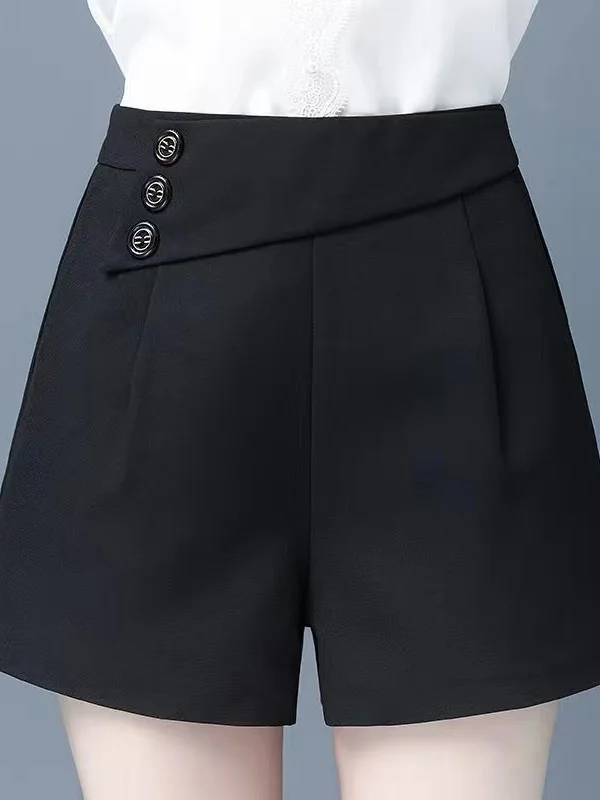 

plus Size Women's Summer Fashionable Wide Leg Pants A-Line Shorts Suit Casual High Waist Polyester Fiber Breathable Comfortable
