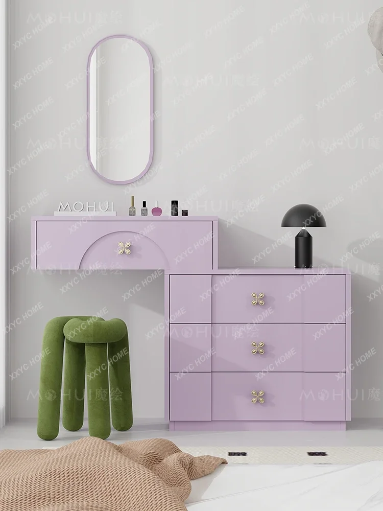 

Small Dressing Table Bedroom Wall Hanging Makeup Table Small Apartment Bedside Table Pink bedroom furniture vanity desk