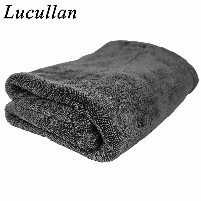 Lucullan Premium Twist Loop Microfiber Drying Towels 3 Sizes The Edgeless Clothes Help to Dry The Entire Car