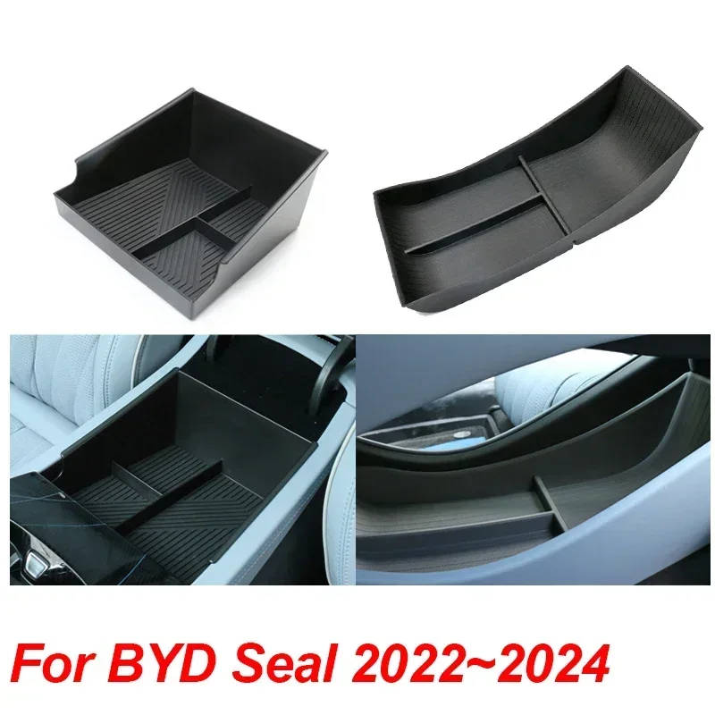 Car Organizer Box for BYD Seal Atto 4 EV 2022~2024 2023 Holder Sundries Packing Central Armrest Control Storage Tray Accessories