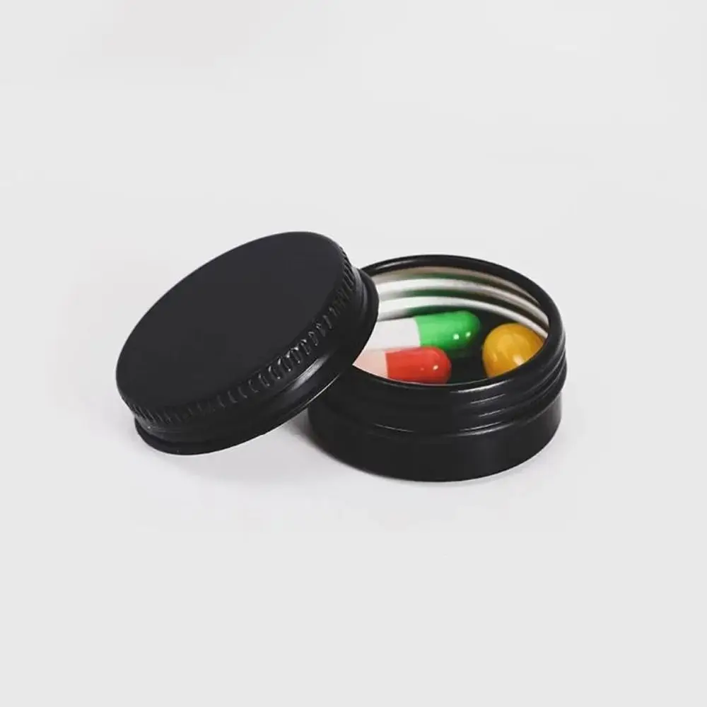 Portable Dust-proof Black Pill Box Light-proof Not Rust Mini Medicine Box Safety With Lid Pill Packing Box Medicine Storage