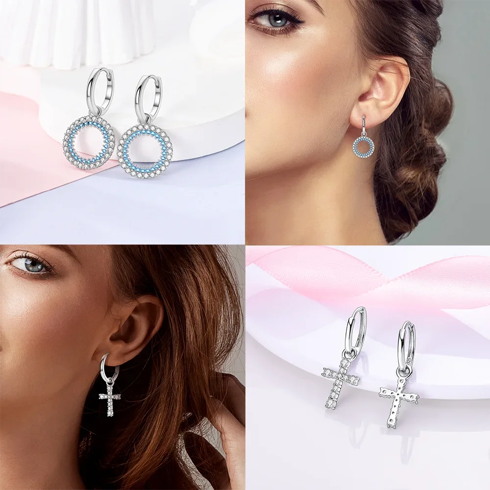 Women's Earrings 925 Sterling Silver Aircraft Trunk Microphone Hoop Earrings for Silver Hoops 925 Women Fine Jewelry Gifts