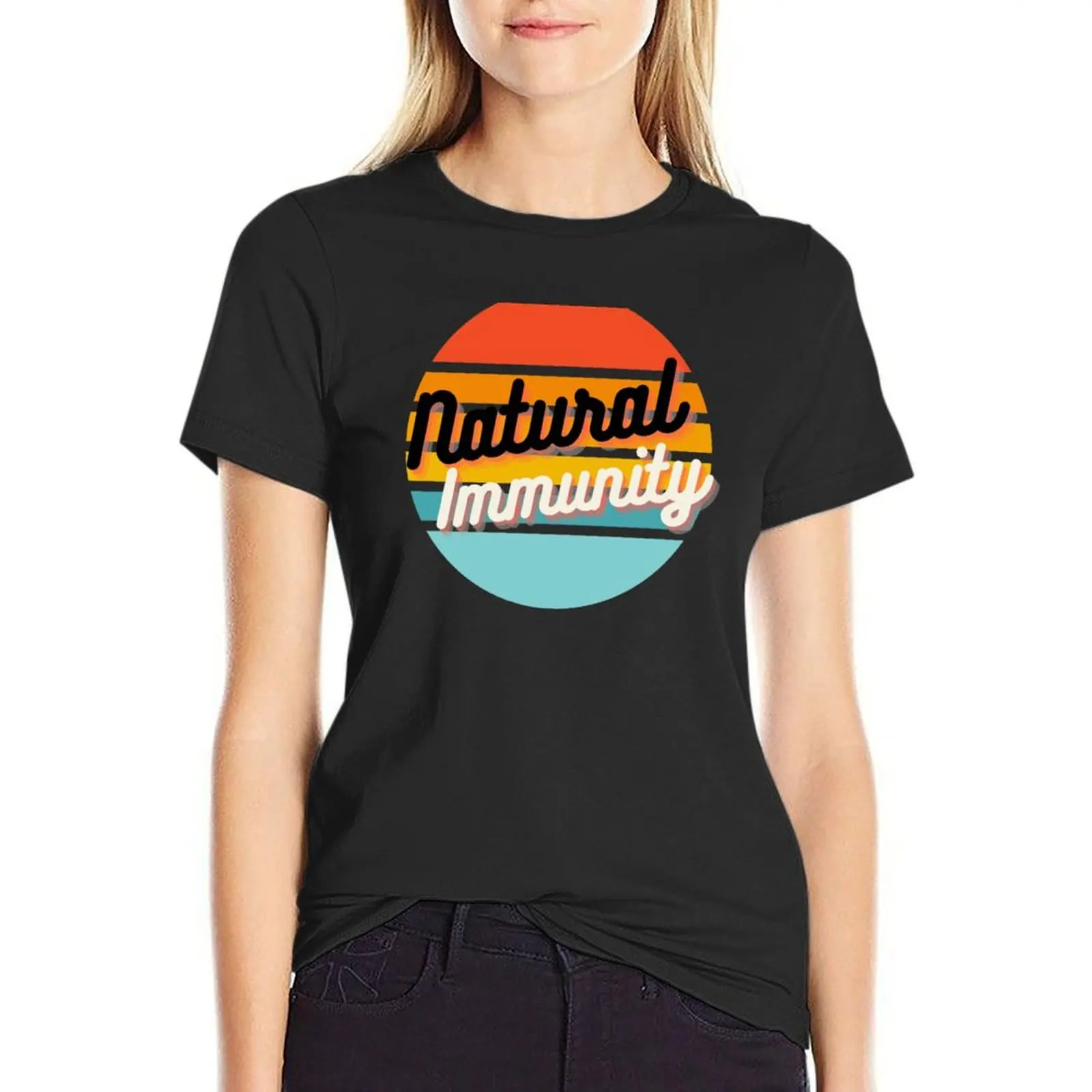 

Retro Sunset Natural Immunity T-Shirt Short sleeve tee female animal print shirt for girls new edition Women's tops