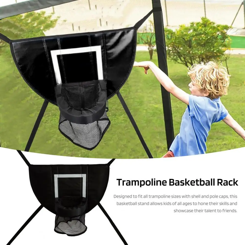 Adjustable Trampoline Basketball Hoop Trampoline Basketball Hoop Set for Kids Adults Indoor Outdoor Garden Game with 3 for Shoot