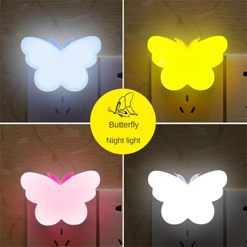 Light Sense Control Butterfly Night Light For Baby Kid Bedroom Decor Led Lighting Lamps Cartoon Small Table Lamp Fireproof