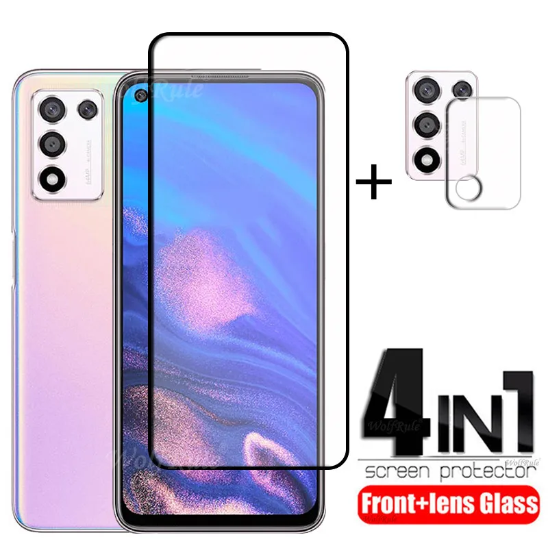 4-In-1 untuk OPPO K9S Kaca untuk OPPO K9S Kaca Tempered Penutup Penuh Lem Pelindung Layar Film untuk OPPO K9S Kaca Lensa